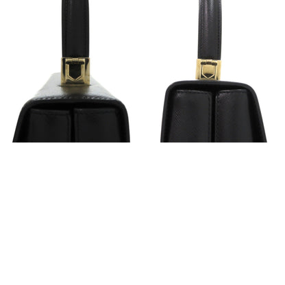 Salvatore Ferragamo Gancini Af-21 0290 Leather Black Handbag 0541