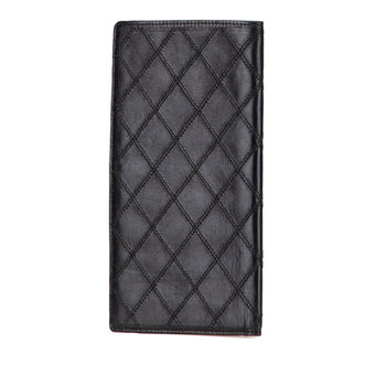 Chanel Bicolore Billfold Long Wallet In Black Lambskin