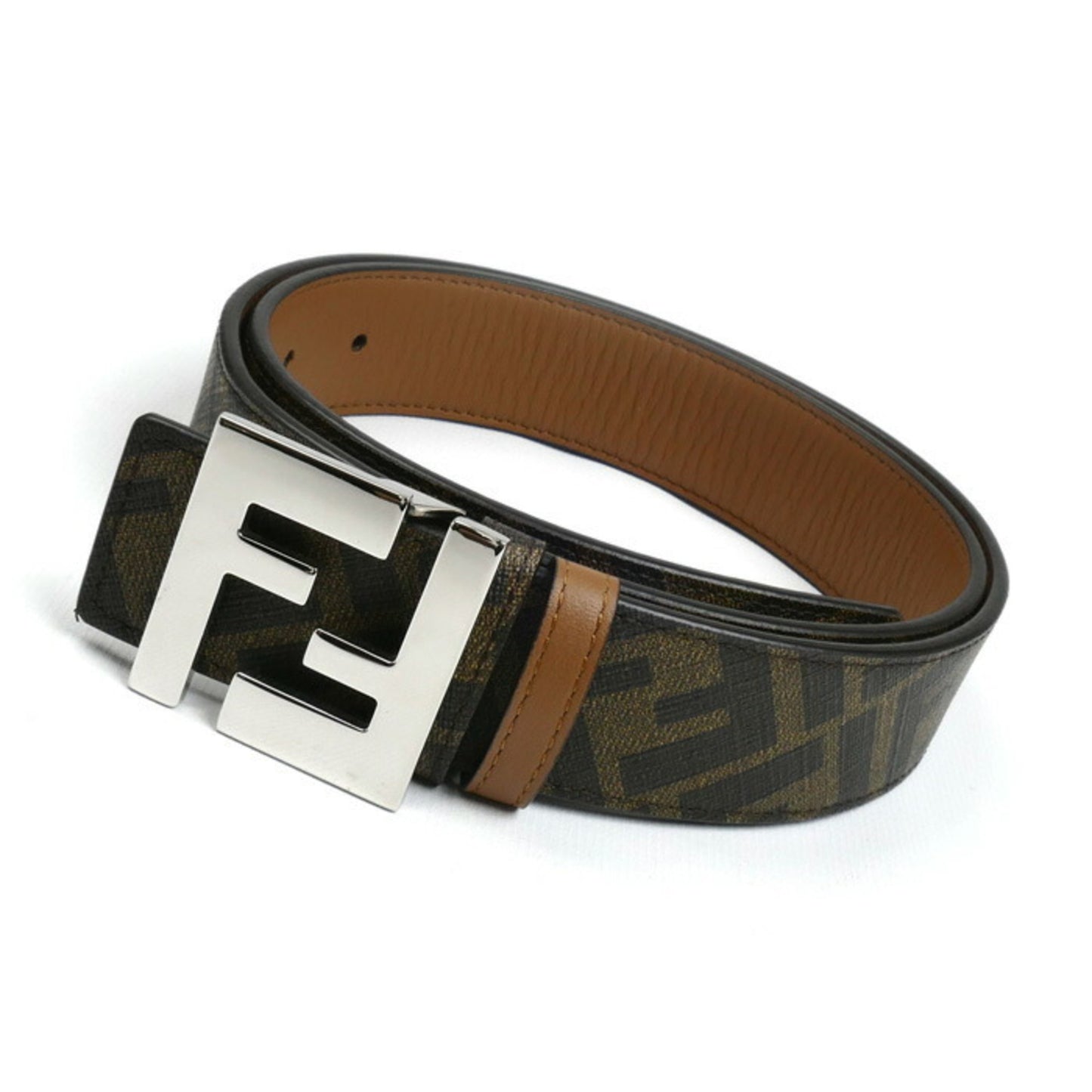 Fendi Zucca Ff Belt Brown