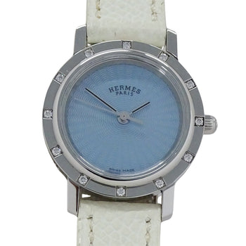 Herms Clipper Nacre Shell Women'S Watch With 12 Diamonds