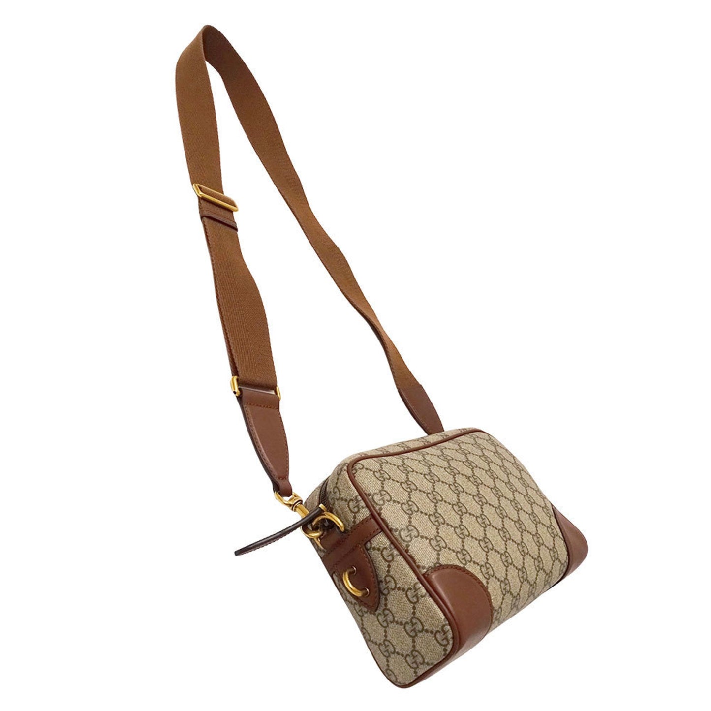 Gucci Gg Supreme Canvas Small Crossbody Bag (821155) In Beige And Brown