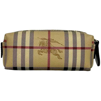 Burberry Pouch Ec-24354 Beige Check Pvc Burberry