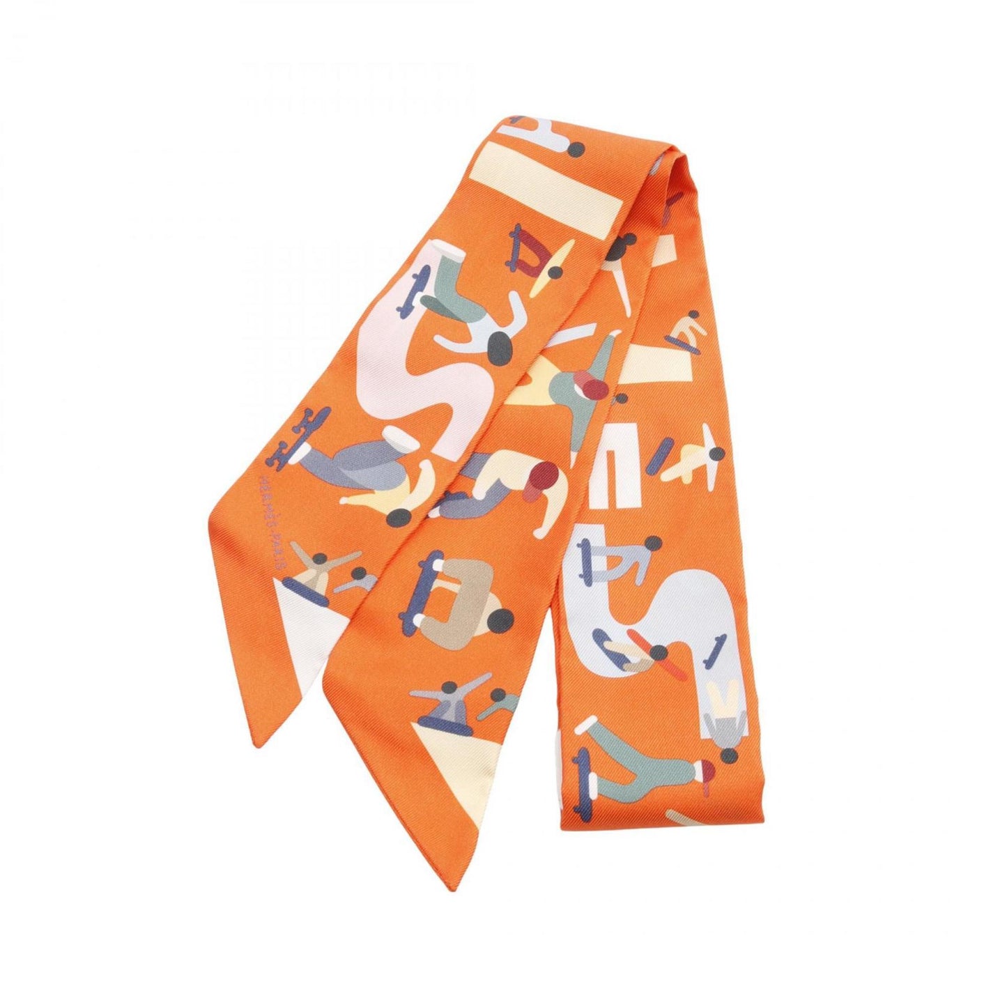 Hermes Herms Twilly Figures Libres Silk Scarf