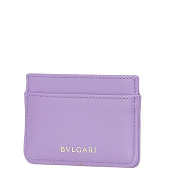 Bvlgari Serpenti Cabochon Card Case In Purple Leather