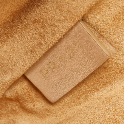 Prada Triangle Plate Handbag Beige Leather