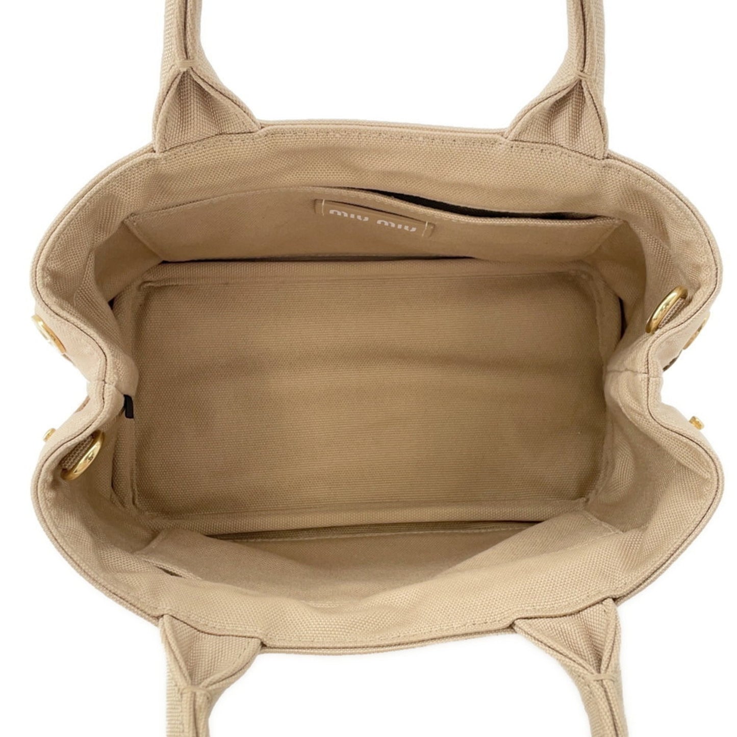 Miu Miu Miu Canvas Handbag 5Ba253 2-Way Shoulder Bag