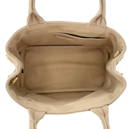 Miu Miu Miu Canvas Handbag 5Ba253 2-Way Shoulder Bag