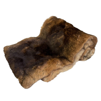 Salvatore Ferragamo 100% Silk Lining Fur Orirag Scarf Tippet Brown Beige