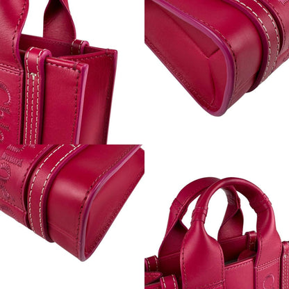 Chlo Chloe Shoulder Bag Handbag Woody Mini Leather Pink