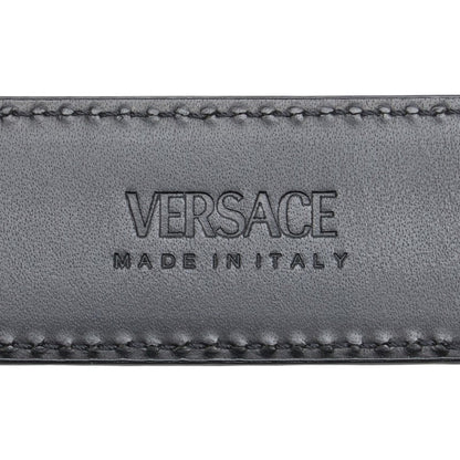 Versace Greca Belt Size: 85/34 Black Gold Leather Plated