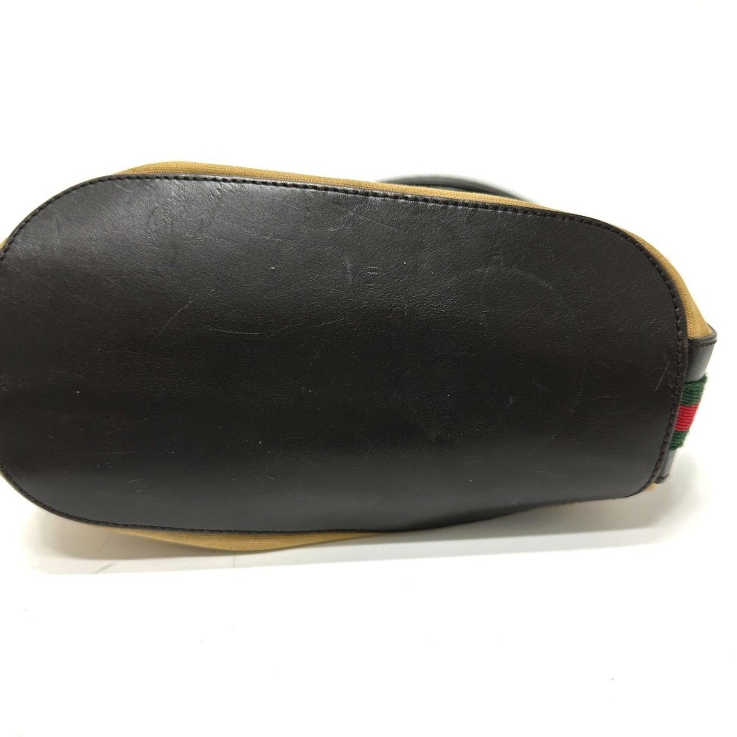 Gucci 001-4286 Vintage Sherry Line Bucket Shoulder Bag In Leather/Canvas