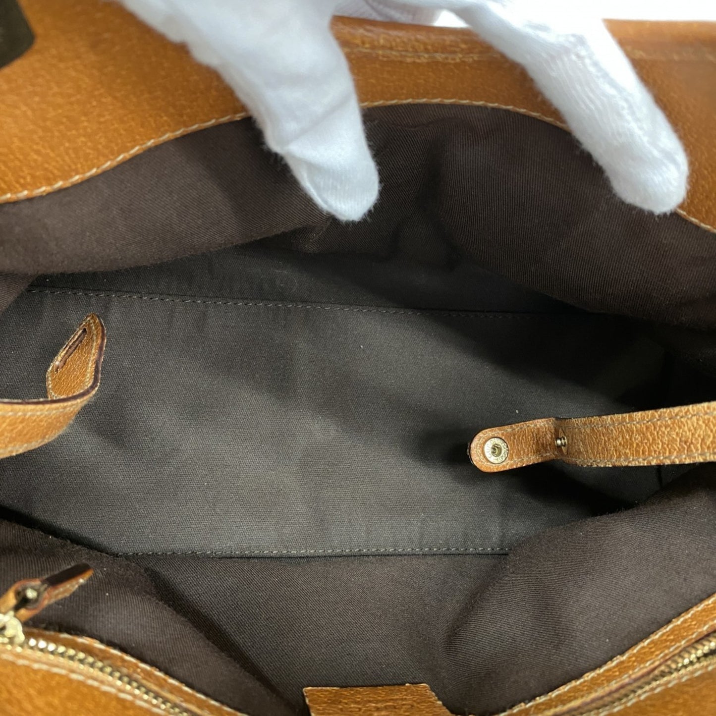 Gucci Gg Canvas Handbag 145761 Beige Light Brown Champagne