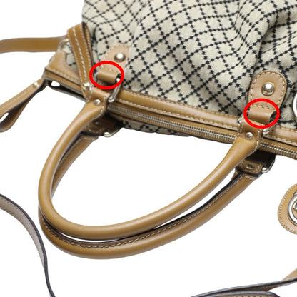 Gucci Tote Bag Shoulder Diamante Canvas 247902 Beige X Brown