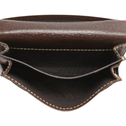 Gucci Gg Canvas Business Card Case 154165 Beige Brown Leather