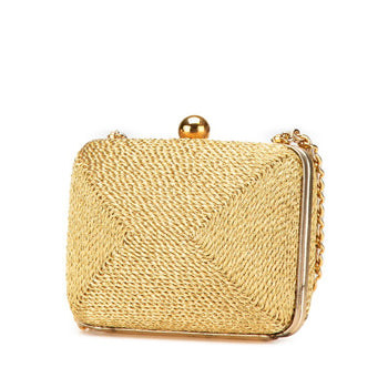Chanel Coco Mark Clasp Chain Shoulder Bag In Gold Glitter Canvas