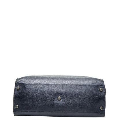 Fendi Selleria Peekaboo Fit Bugseye Monster Business Bag Shoulder 2-Way Navy Leather