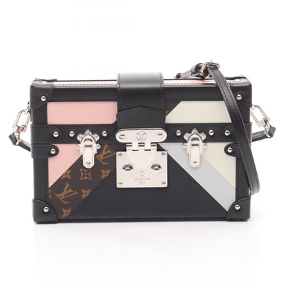 Louis Vuitton Petite Malle Shoulder Bag In Leather And Coated Canvas With Monogram Design