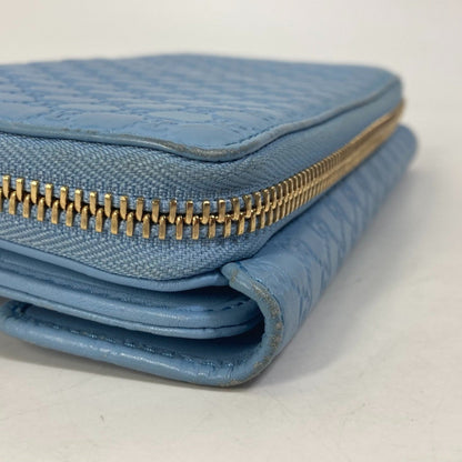 Gucci 449364 Micro Guccissima Round Zip Long Wallet Leather