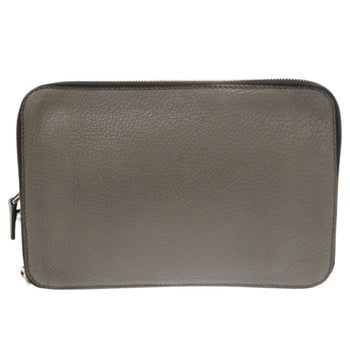 Prada Triangle Logo Leather Gray Second Bag Clutch 0188 Prada