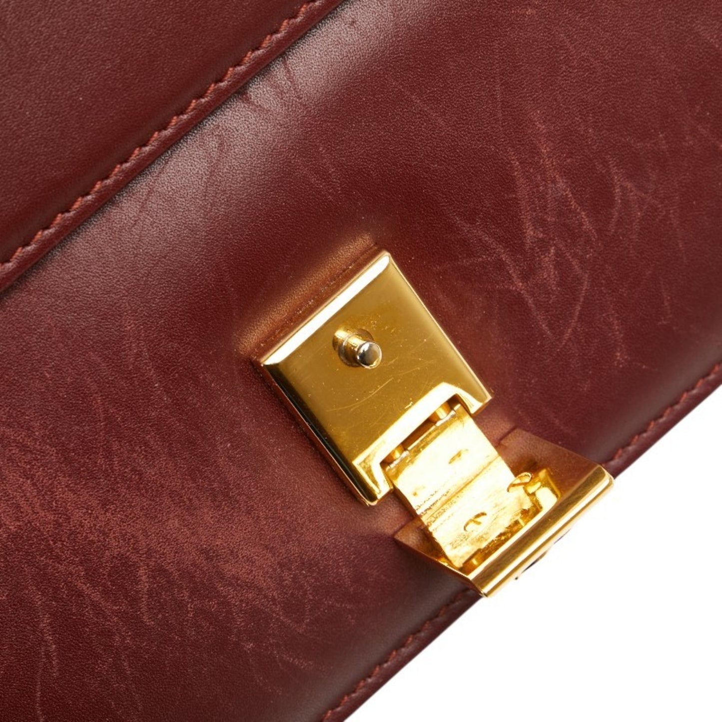 Cartier Must Line Crossbody Shoulder Bag Wine Red Bordeaux Leather