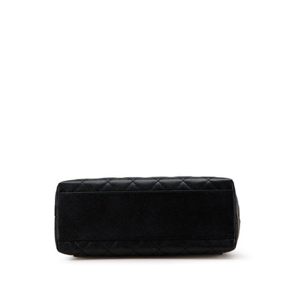 Chanel Matelasse Coco Mark Handbag In Black Caviar Skin