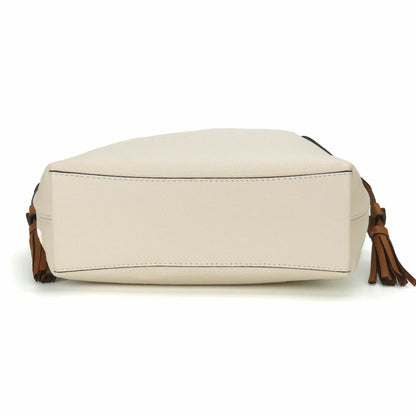 Coach Shoulder Bag Ca164 Leather White Brown