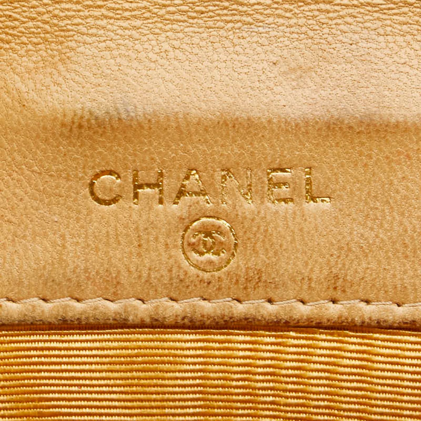 Chanel Coco Mark Double Hook Bifold Wallet Beige Caviar Leather