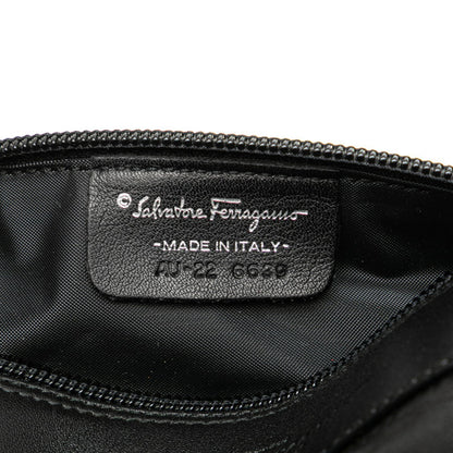 Salvatore Ferragamo Logo Pouch In Black Nylon