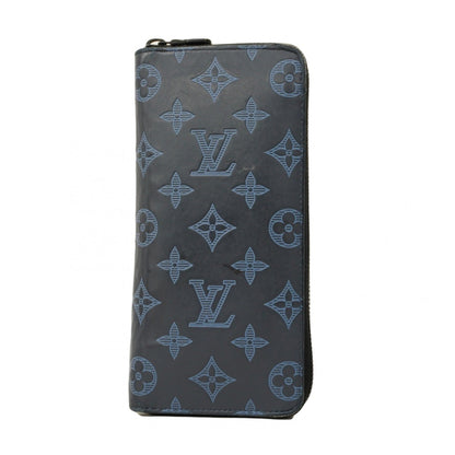 Louis Vuitton Monogram Shadow Zippy Wallet Vertical M80423 Navy