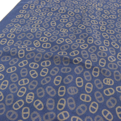 Hermes Men'S Cashmere And Silk Chaine D'Ancre All-Over Print Two-Tone Stole/Scarf In Blue Light