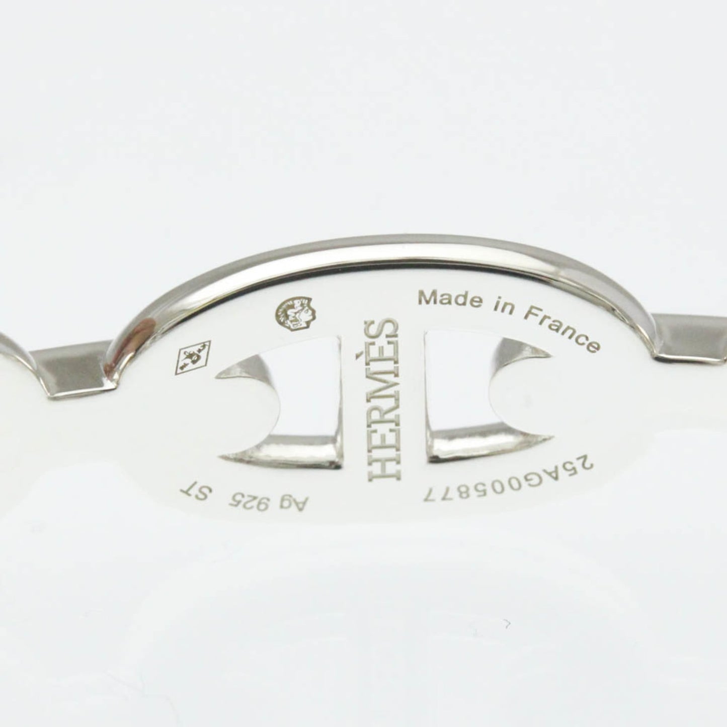 Hermes Chaine D'Ancre Silver 925 No Stone Bangle Silver