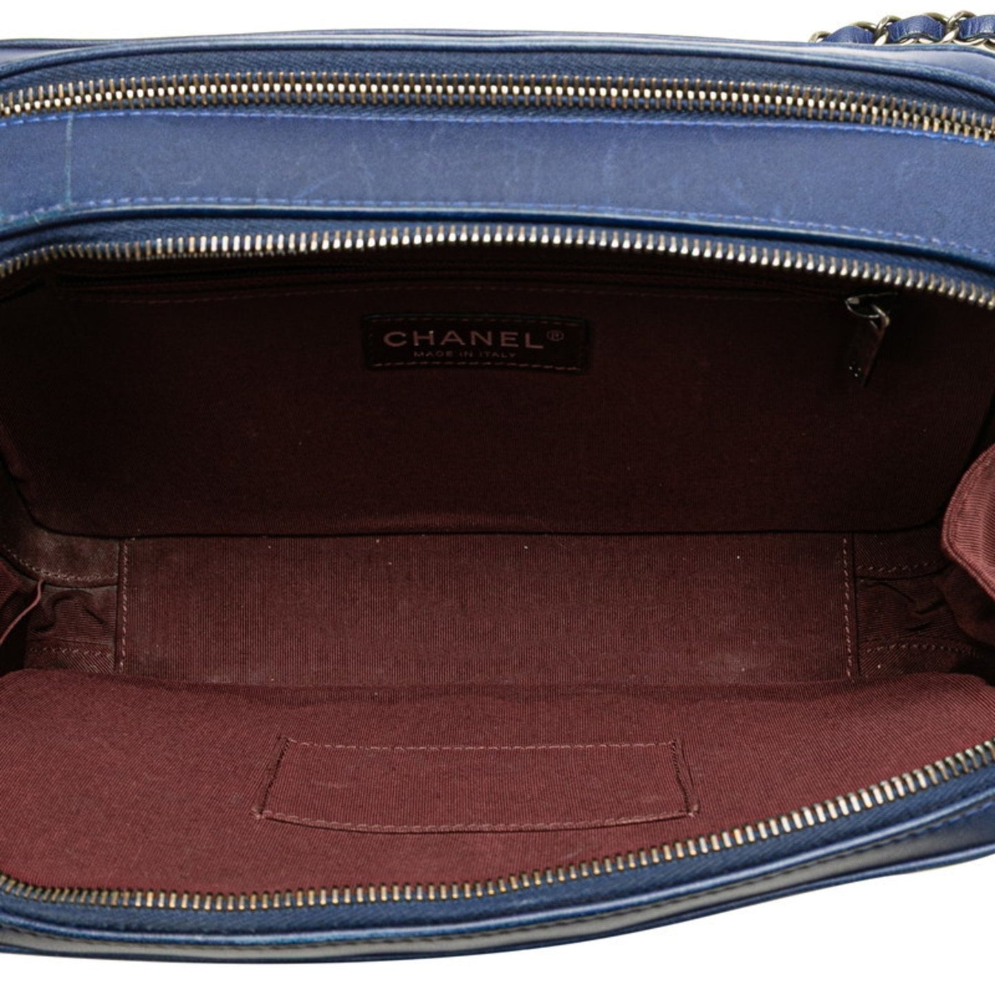 Chanel Boy Chanel Chain Shoulder Bag Camera Navy Lambskin