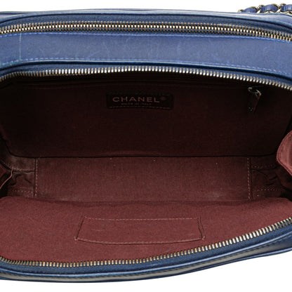 Chanel Boy Chanel Chain Shoulder Bag Camera Navy Lambskin