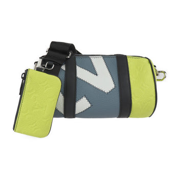 Louis Vuitton Monogram Porochon Shoulder Bag M59927 Taurillon Leather Gray X Yellow White Silver