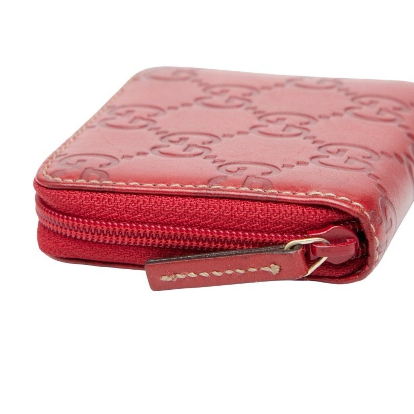 Gucci Guccissima Wallet/Coin Case 115255 Red Leather