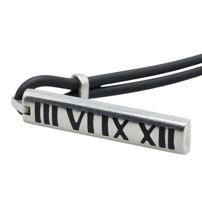 Tiffany Atlas Necklace Silver Black Sv925 Rubber