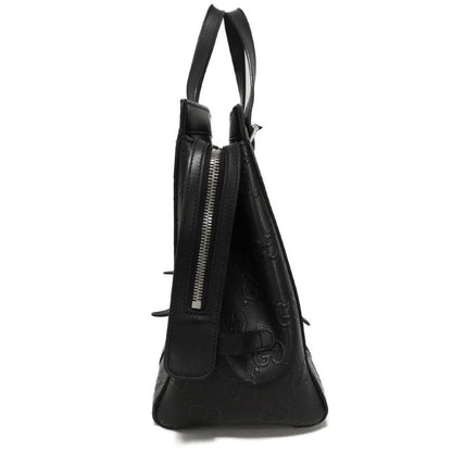Gucci Gg Embossed Punching Tote Bag Shoulder Double G Black 625774