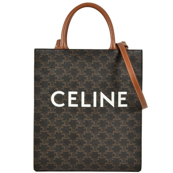 Celine Vertical Cabas Tote Bag Pvc Coated Canvas Leather Shoulder
