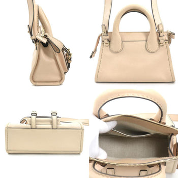 Chlo Chloe Edith Handbag Shoulder Bag In Leather Pink Beige
