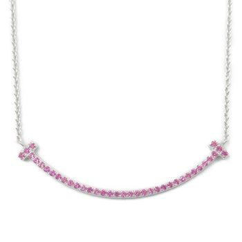 Tiffany & Co. T Smile Small Pink Sapphire Necklace