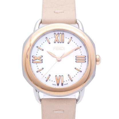 Fendi Selleria 80200M Quartz Watch Ss/Leather White Shell 0428Fendi