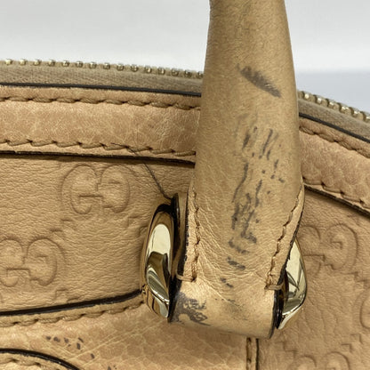 Gucci Handbag Guccissima Horsebit 247286 Leather Beige Champagne 2-Way Bag