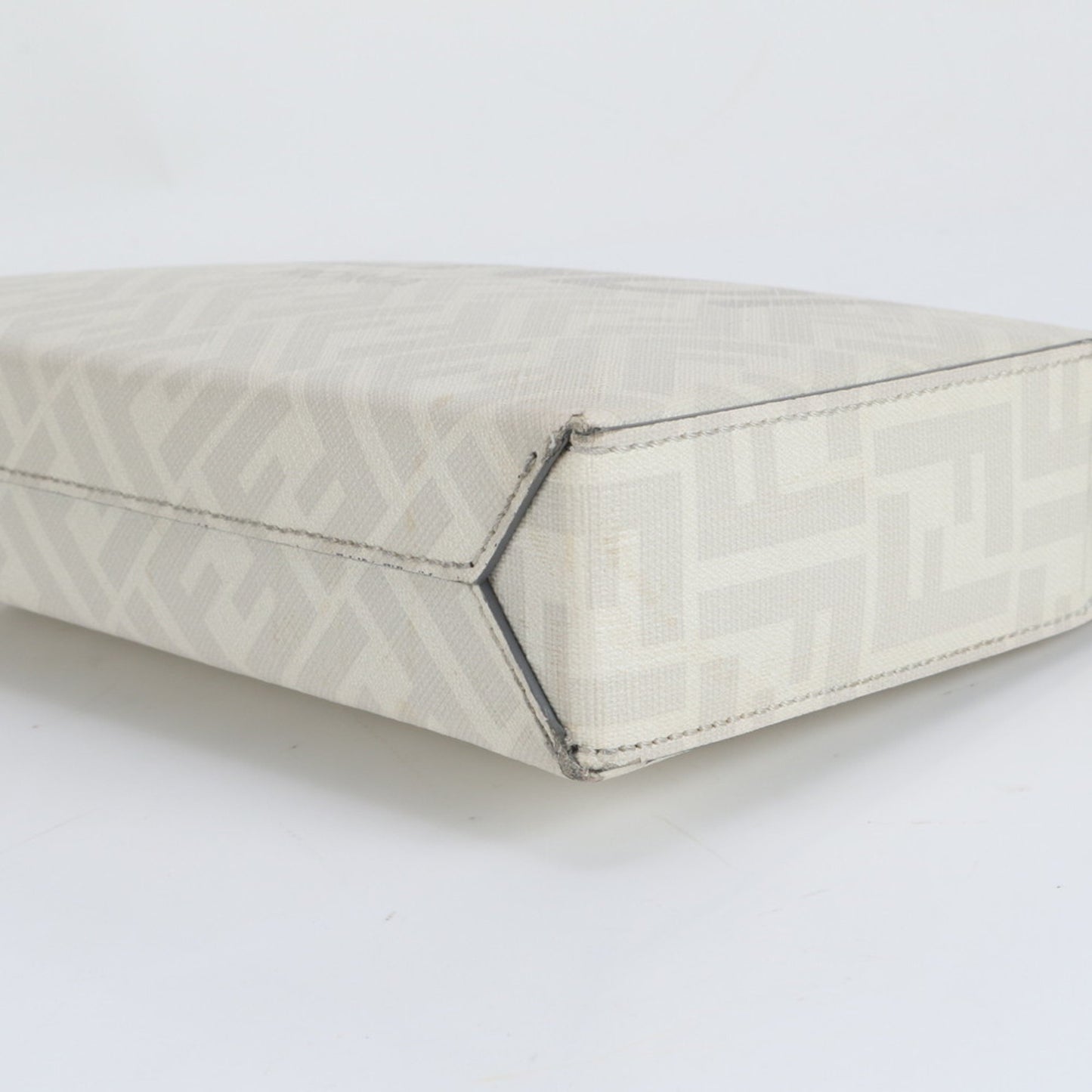 Fendi Zucca Ff Leather Second Bag/Clutch/Pouch Gray