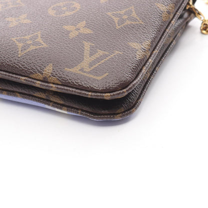 Louis Vuitton Monogram Vivienne Double Zip Pochette Shoulder Bag In Coated Canvas And Leather