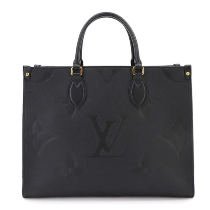 Louis Vuitton Monogram Empreinte On-The-Go Mm 2-Way Tote/Shoulder Bag In Leather Noir (M45595)