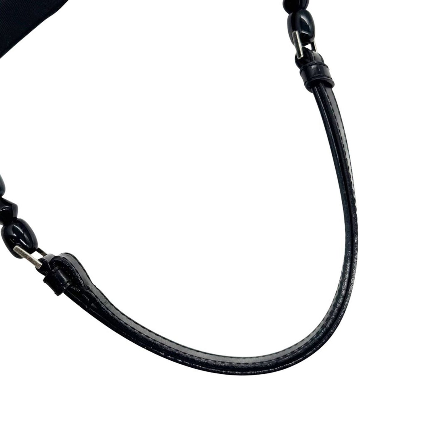 Christian Dior Maris Pearl Nylon Handbag In Black