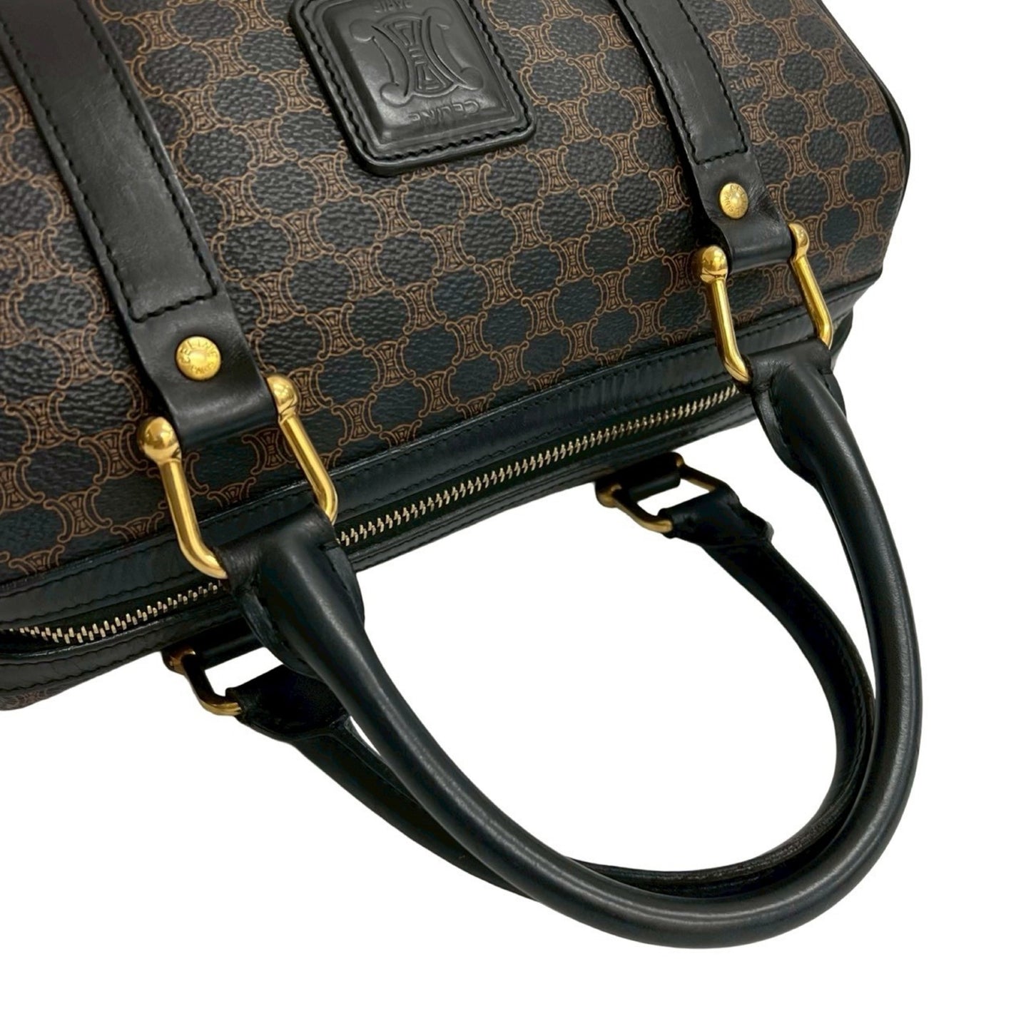 Celine Macadam Blason Triomphe Leather Handbag/Mini Boston Bag