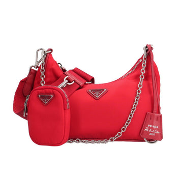 Prada Shoulder Bag Nylon 1Bh204 Red