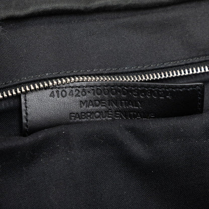 Balenciaga Logo Clutch Bag/Second Bag In Black Leather