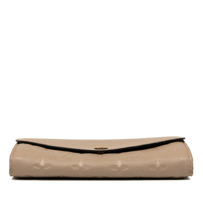 Louis Vuitton Monogram Empreinte Portefeuille Sarah Long Wallet M68708 Tourterelle Beige Leather